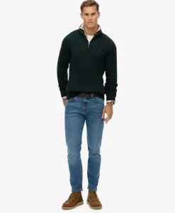 Organic Cotton Classic Cable Half-Zip Jumper