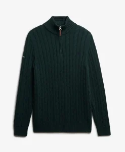 Organic Cotton Classic Cable Half-Zip Jumper