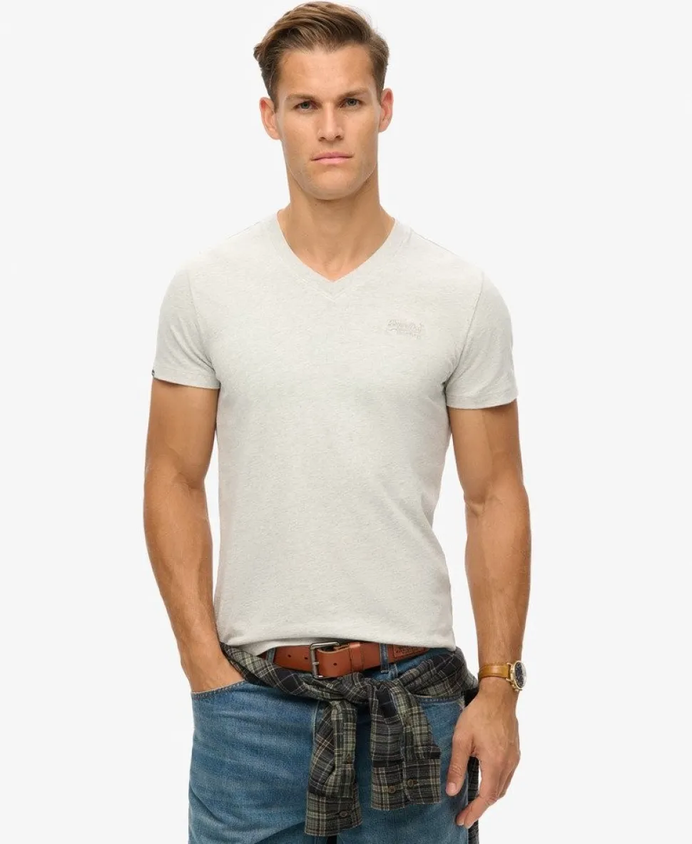 Organic Cotton Essential Logo V Neck T-Shirt