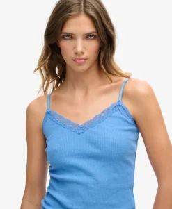 Organic Cotton Essential Rib Lace Cami Top