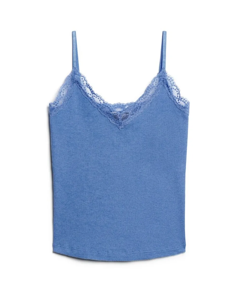 Organic Cotton Essential Rib Lace Cami Top