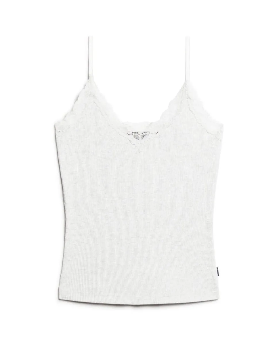 Organic Cotton Essential Rib Lace Cami Top