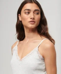 Organic Cotton Essential Rib Lace Cami Top