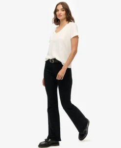 Organic Cotton Mid Rise Flare Jeans