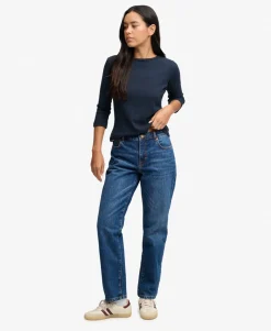 Organic Cotton Mid Rise Straight Jeans