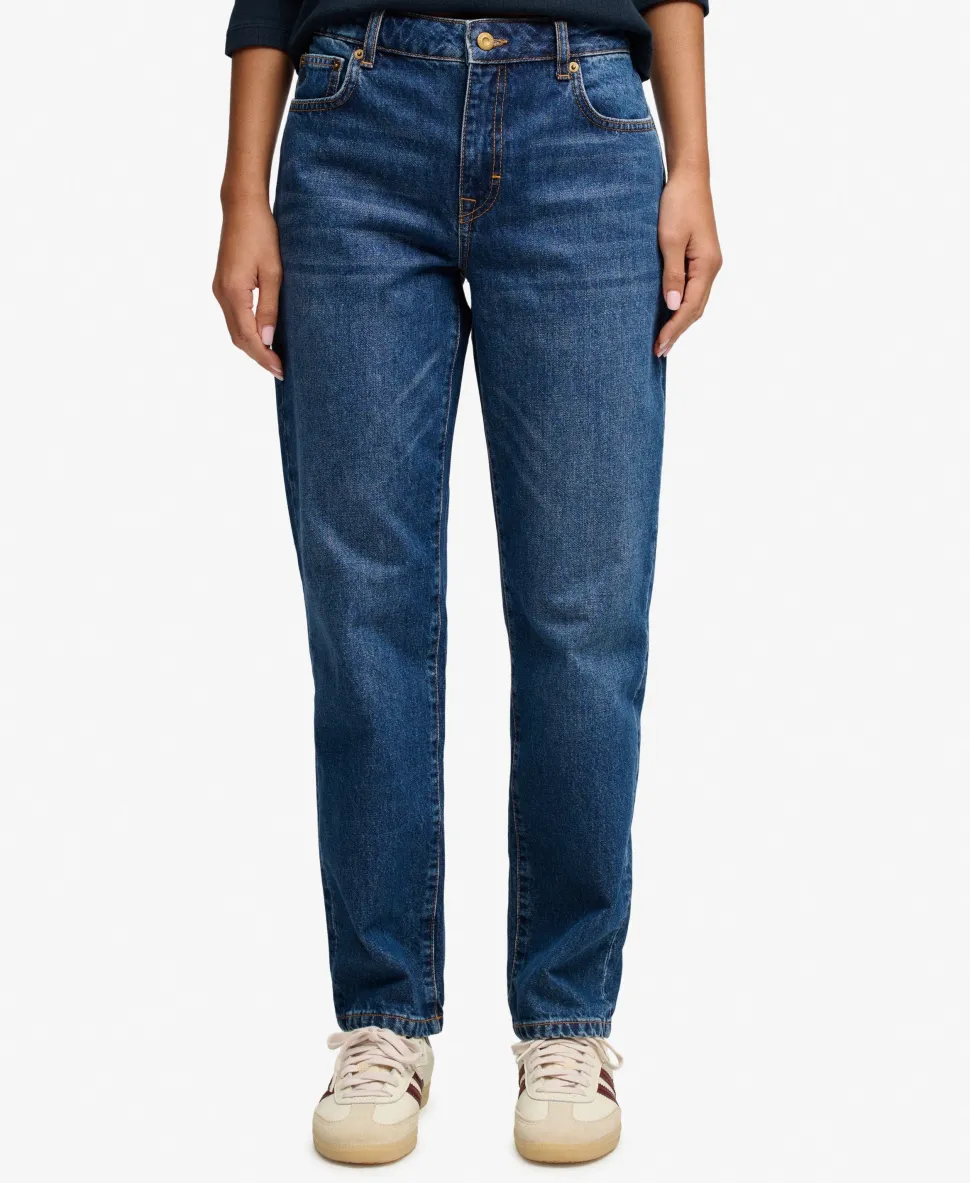 Organic Cotton Mid Rise Straight Jeans