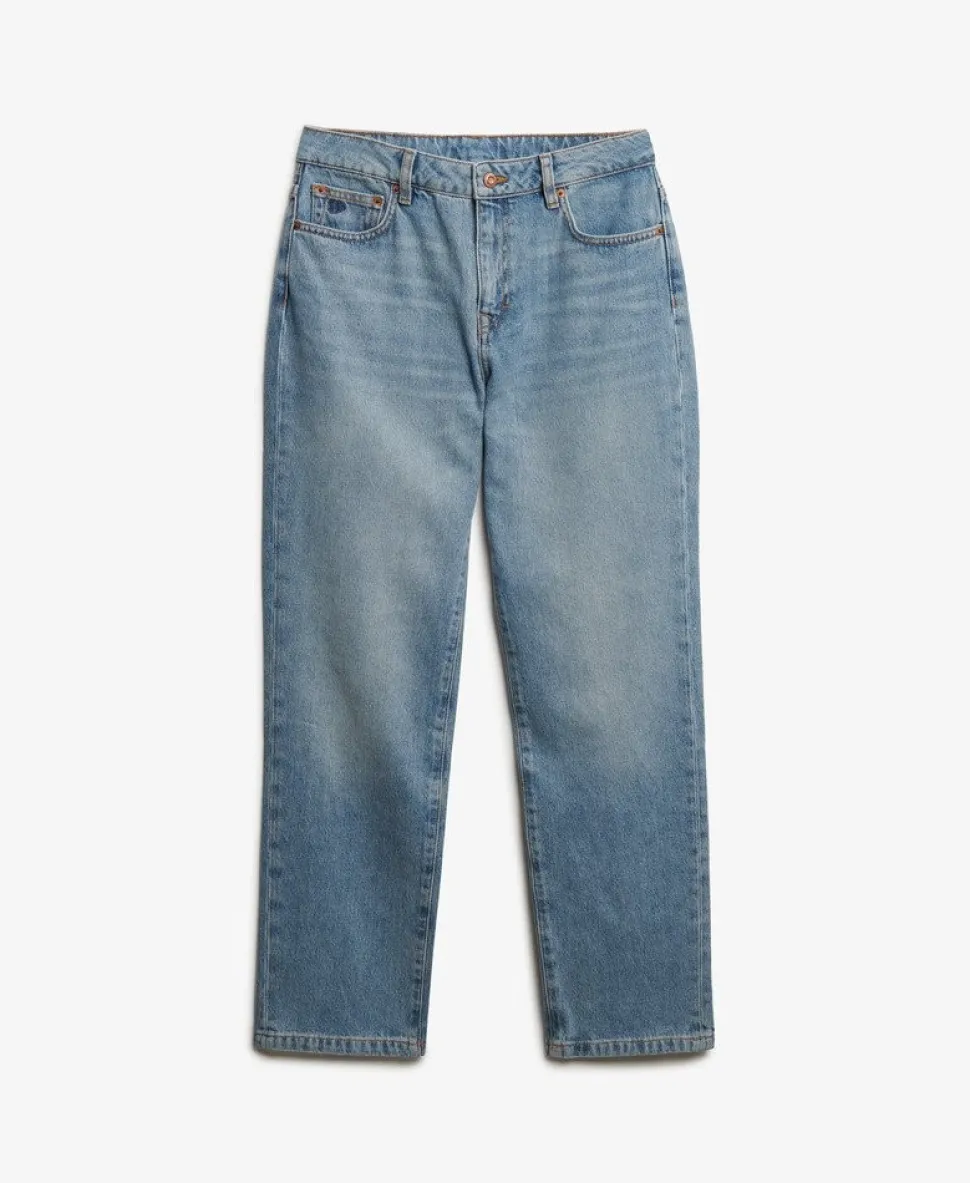 Organic Cotton Mid Rise Straight Jeans