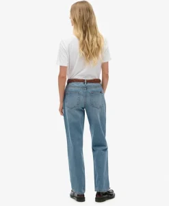Organic Cotton Mid Rise Straight Jeans