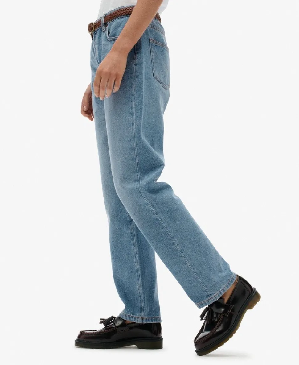 Organic Cotton Mid Rise Straight Jeans