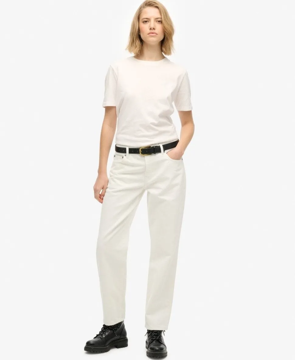 Organic Cotton Mid Rise Straight Jeans