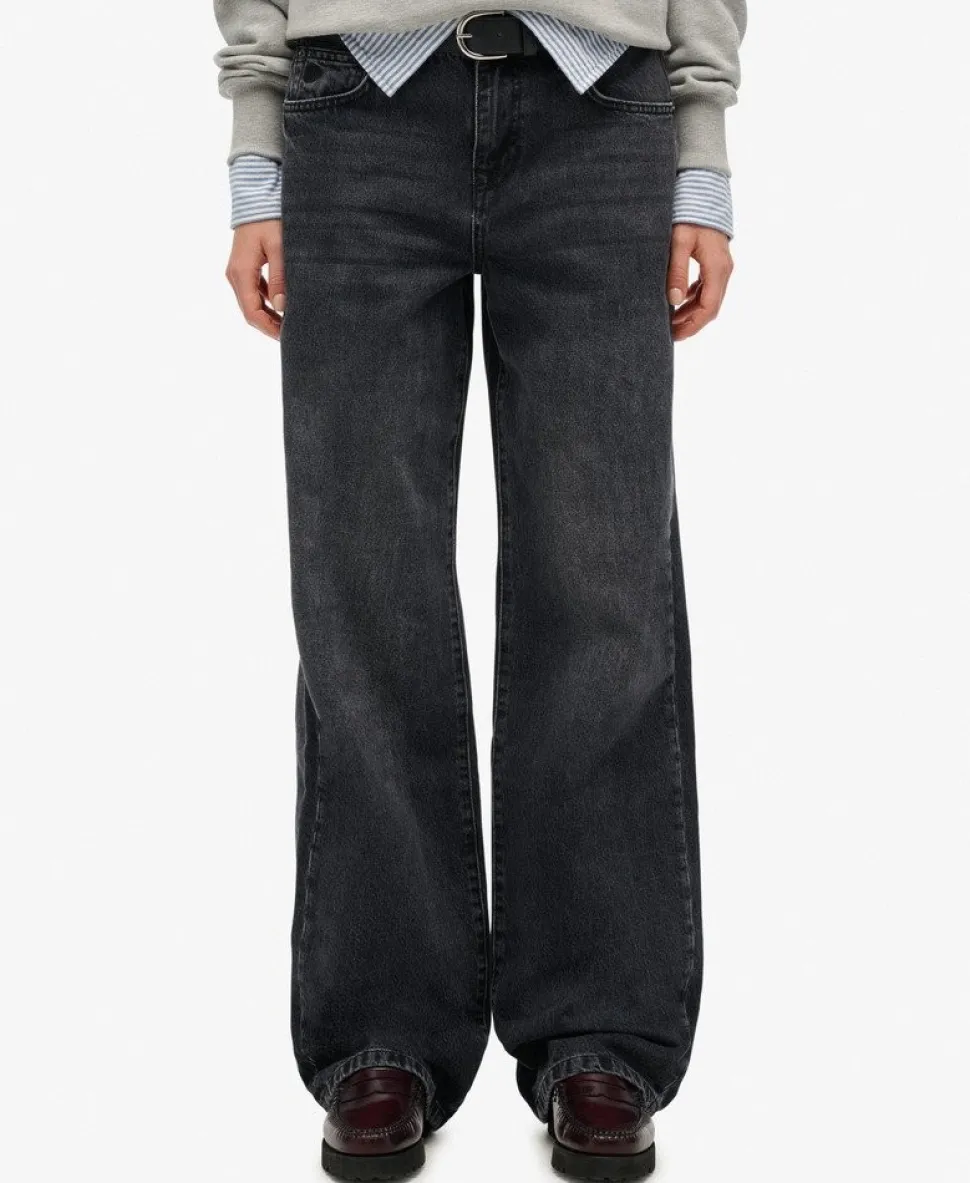 Organic Cotton Mid Rise Wide Leg Jeans
