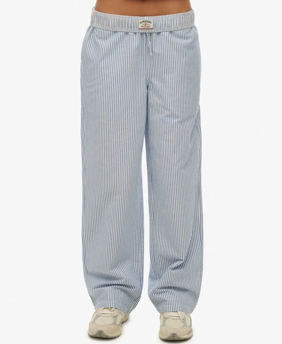 Organic Cotton Stripe Elasticated Trousers