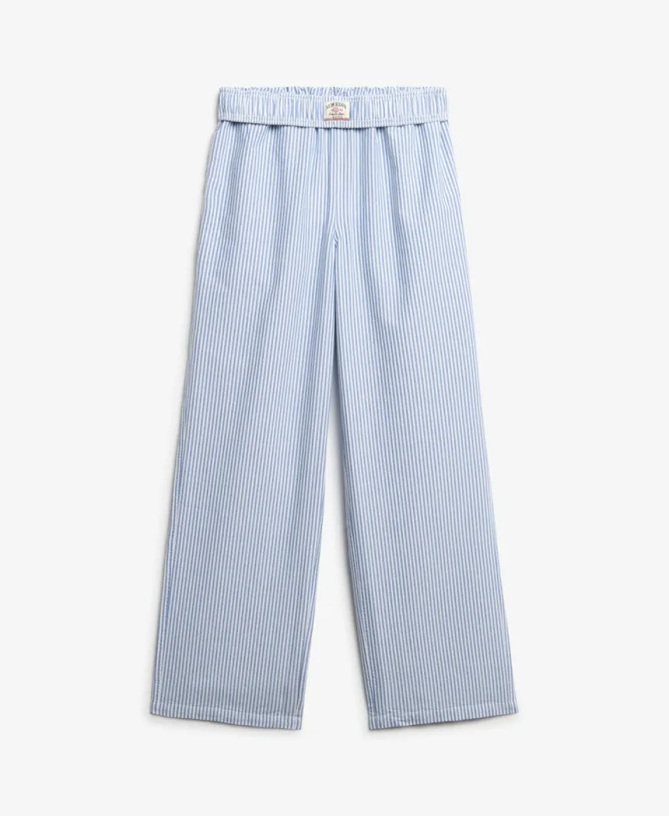 Organic Cotton Stripe Elasticated Trousers