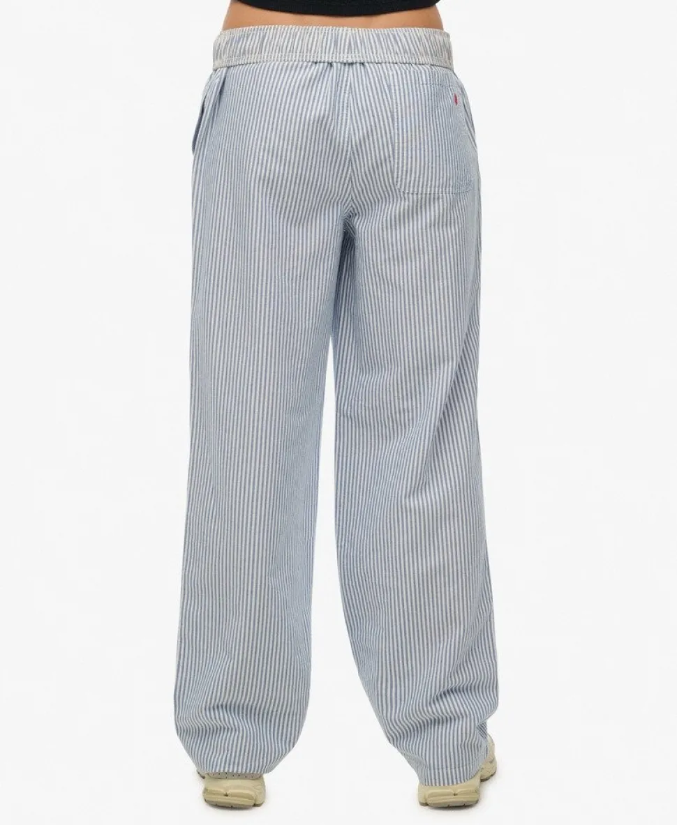 Organic Cotton Stripe Elasticated Trousers