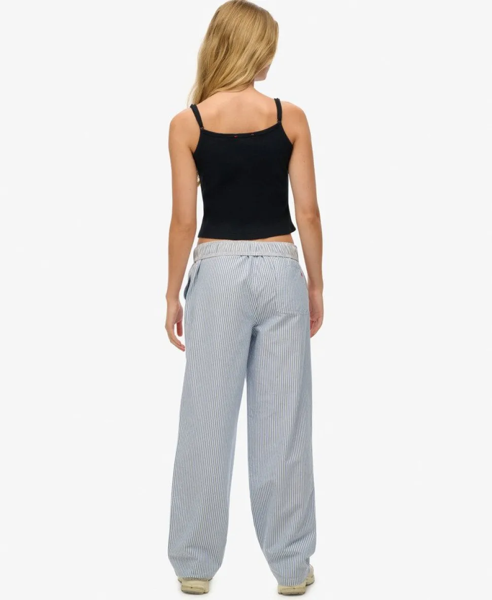 Organic Cotton Stripe Elasticated Trousers