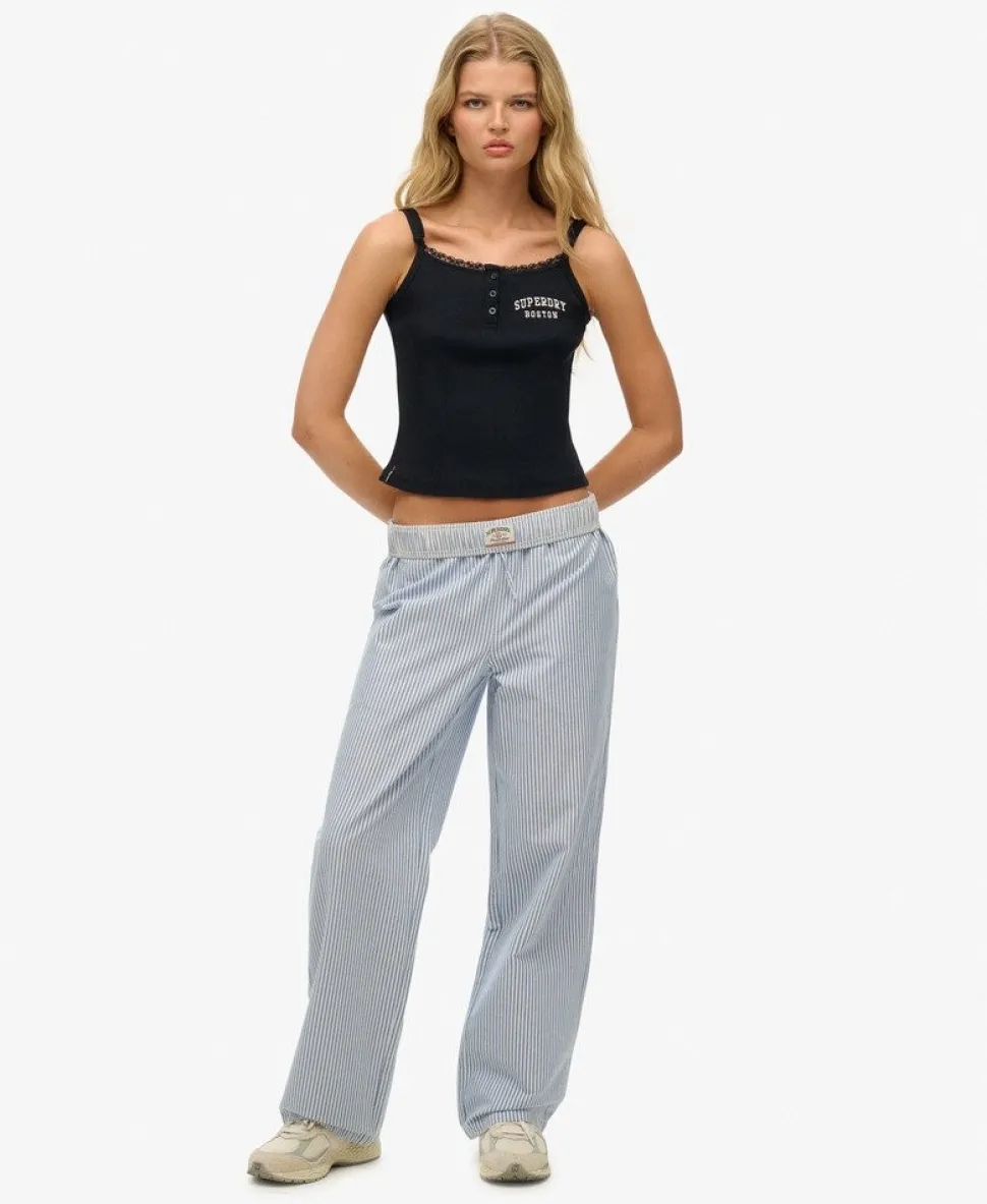 Organic Cotton Stripe Elasticated Trousers