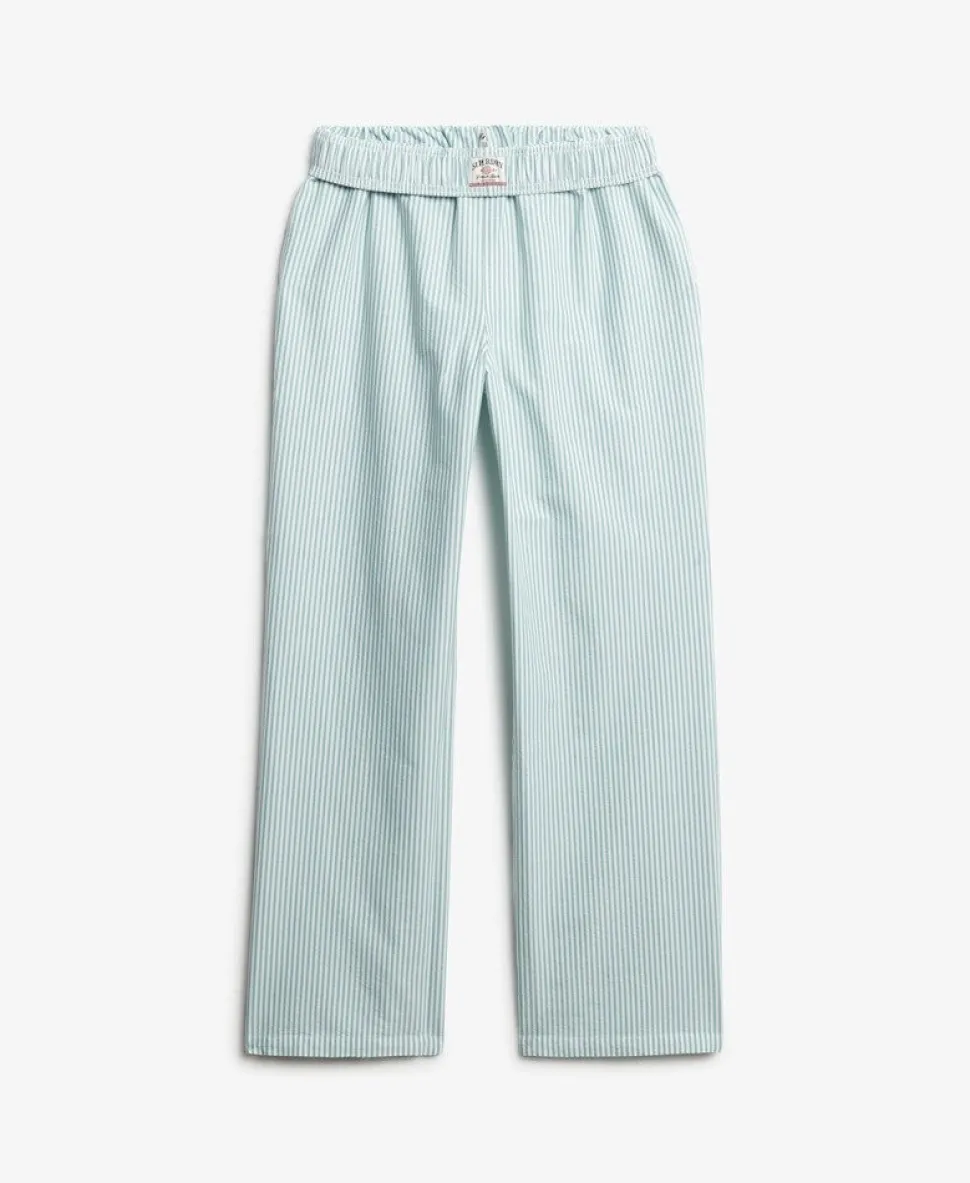 Organic Cotton Stripe Elasticated Trousers