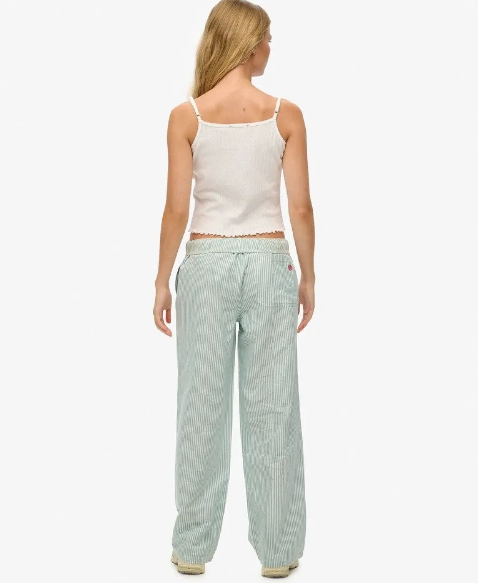Organic Cotton Stripe Elasticated Trousers