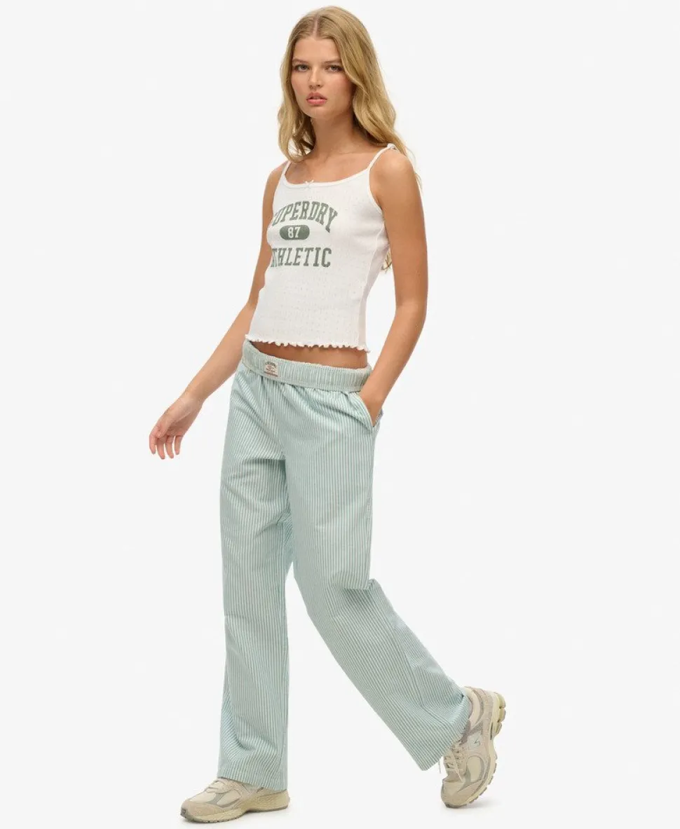 Organic Cotton Stripe Elasticated Trousers