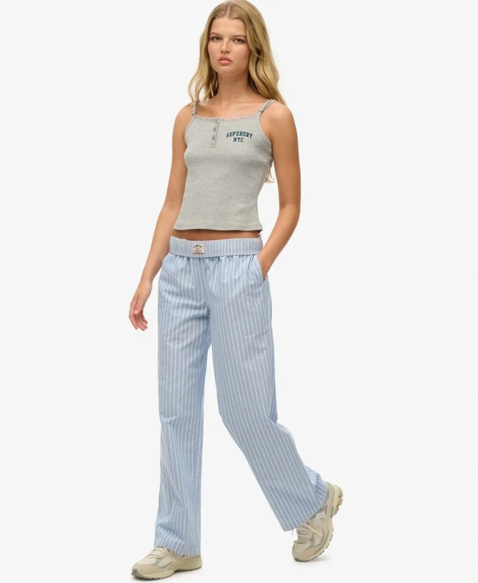 Organic Cotton Stripe Elasticated Trousers