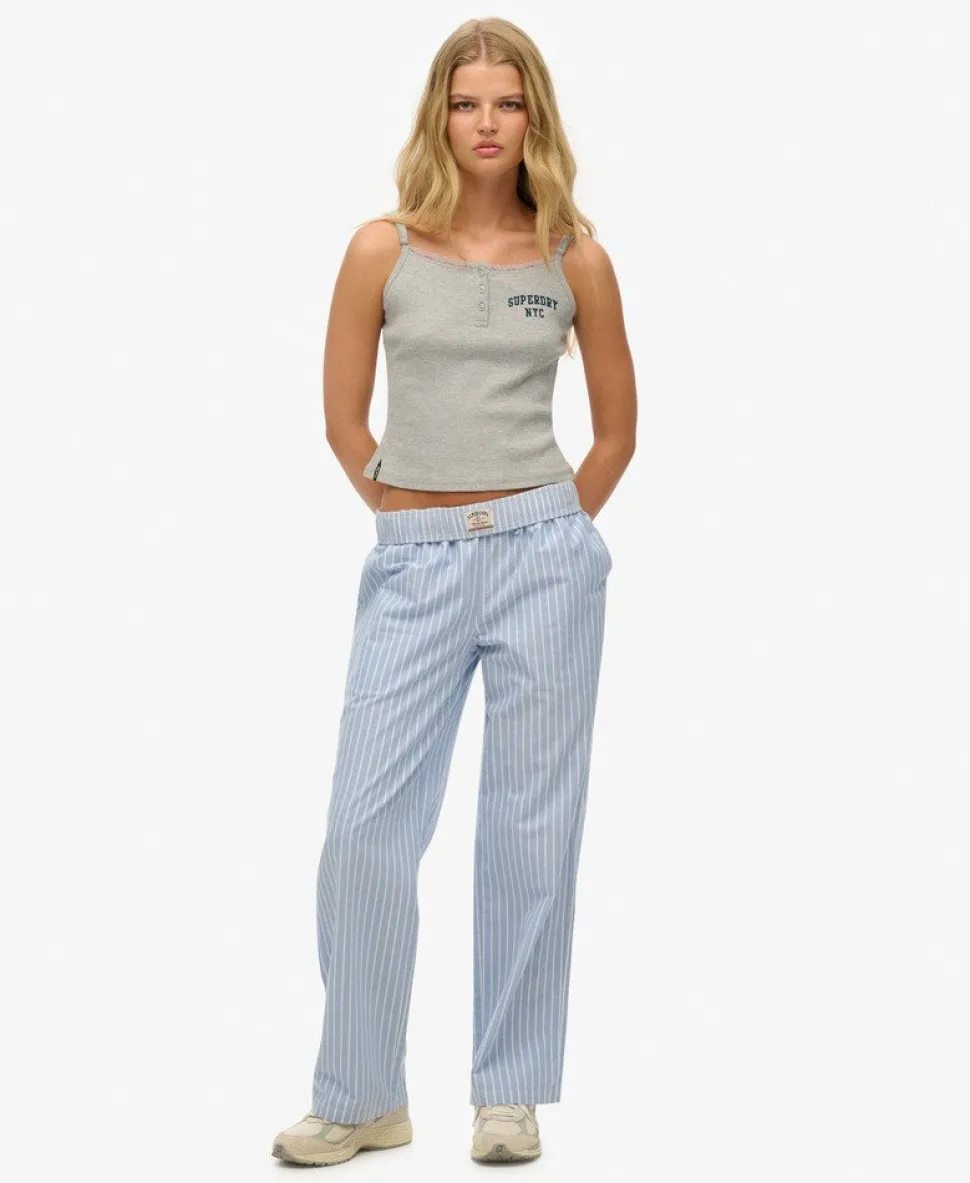 Organic Cotton Stripe Elasticated Trousers