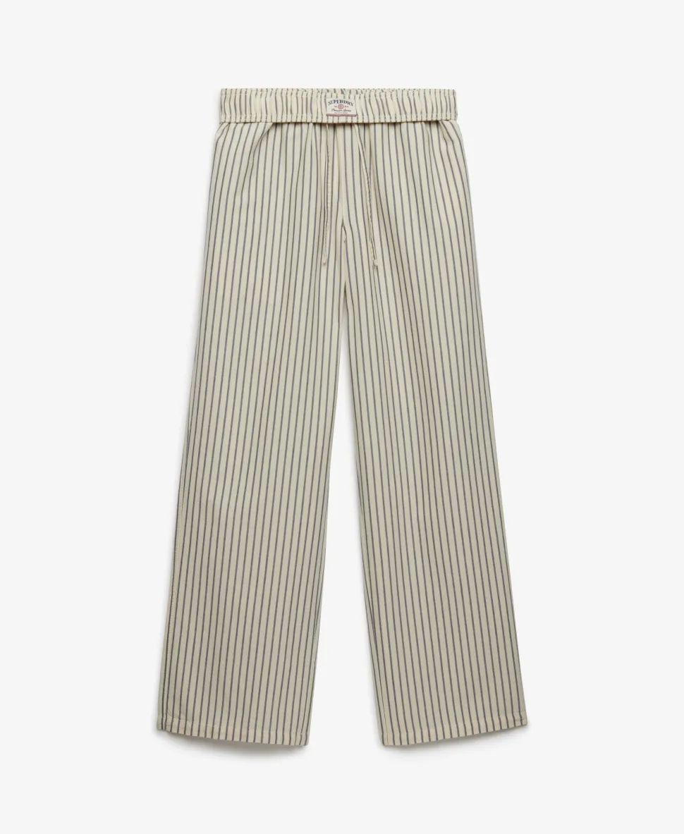 Organic Cotton Stripe Elasticated Trousers