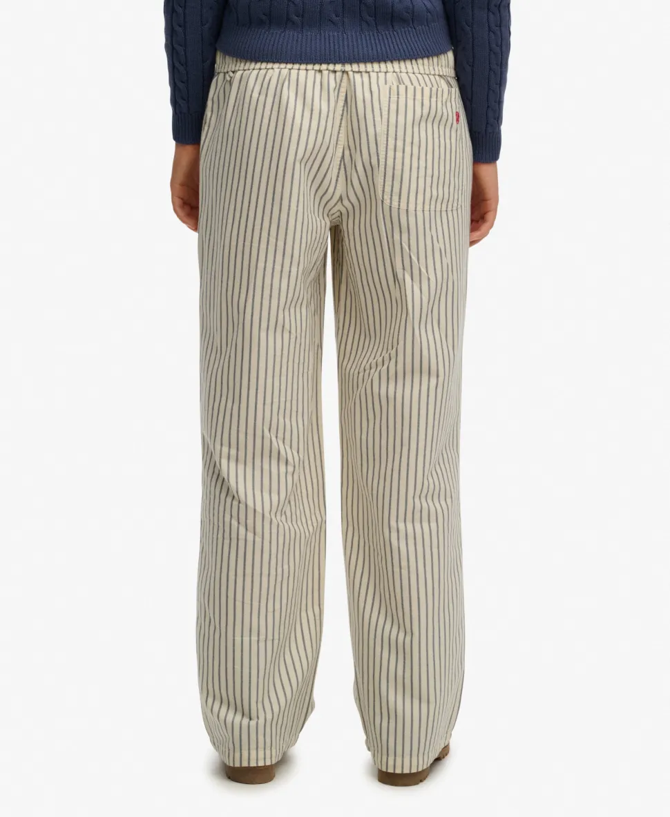 Organic Cotton Stripe Elasticated Trousers