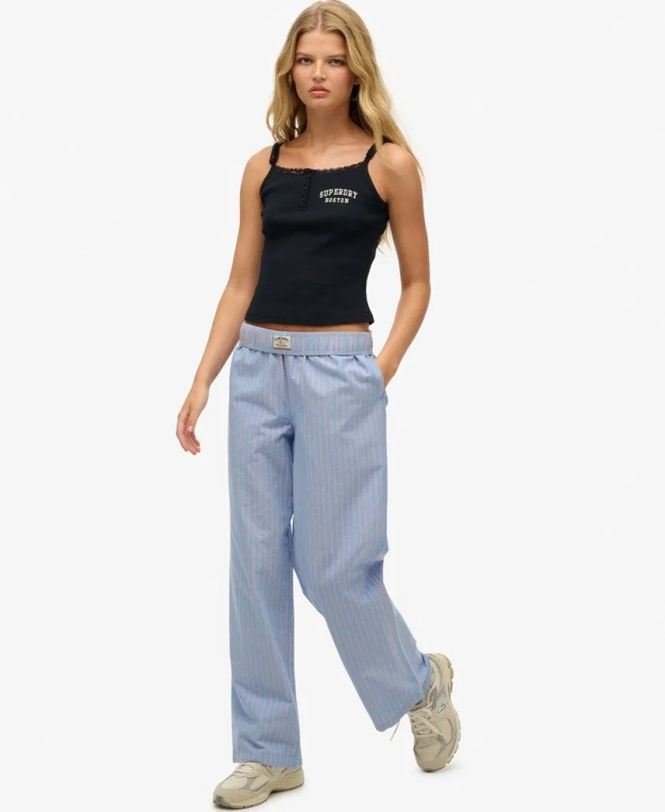 Organic Cotton Stripe Elasticated Trousers