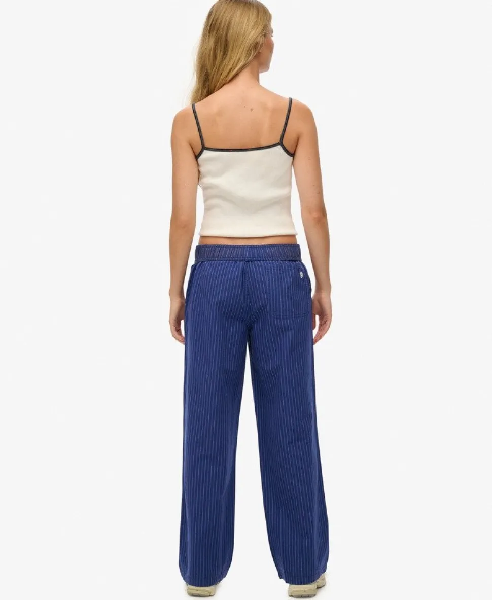 Organic Cotton Stripe Elasticated Trousers