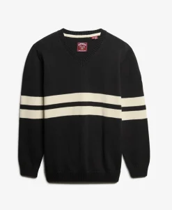 Oversized Striped V-Neck Jumper