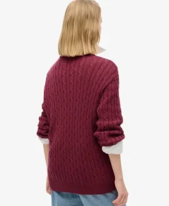 Oversized V Neck Cable Jumper