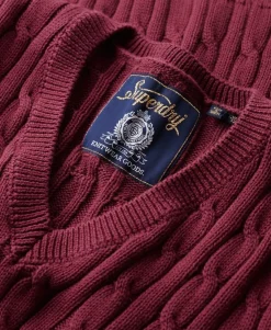 Oversized V Neck Cable Jumper