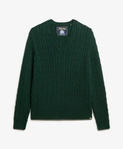 Oversized V Neck Cable Jumper