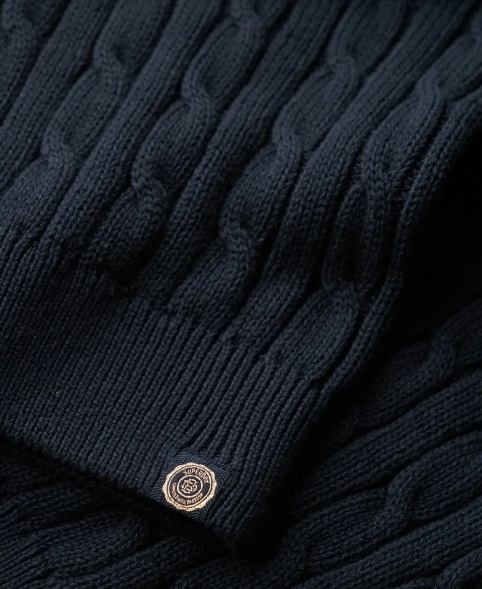 Oversized V Neck Cable Jumper