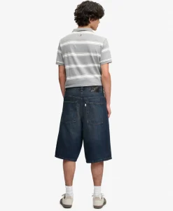 Oversized Washed Denim Shorts