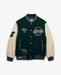 Patched Varsity Bomber Jacket