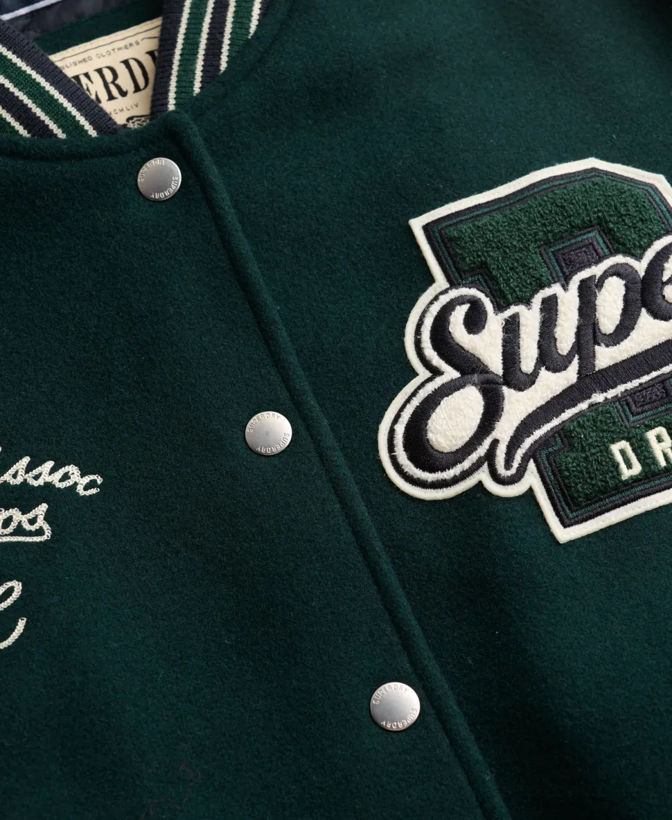 Patched Varsity Bomber Jacket