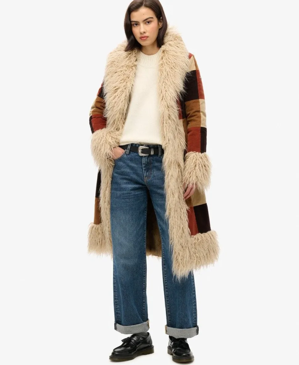 Patchwork Long Afghan Coat
