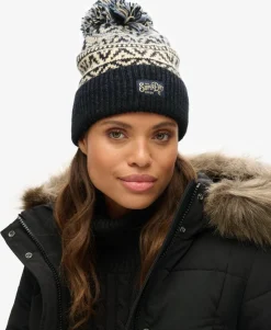 Patterned Knitted Beanie Hat