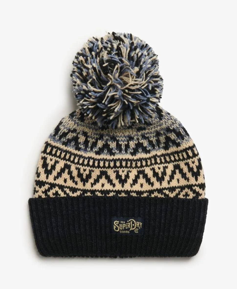 Patterned Knitted Beanie Hat