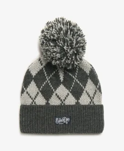 Patterned Knitted Beanie Hat