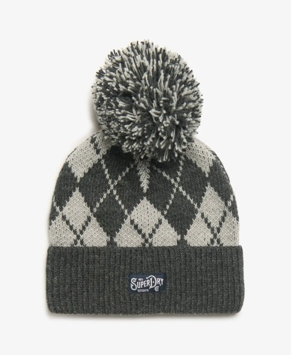 Patterned Knitted Beanie Hat