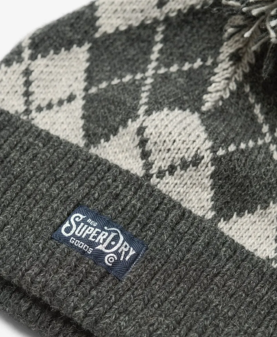 Patterned Knitted Beanie Hat