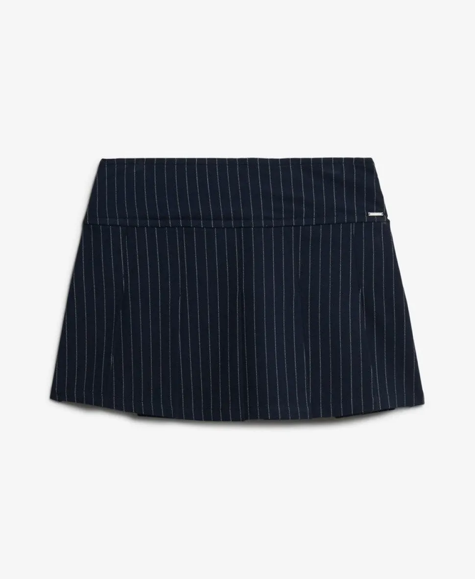 Pinstripe Pleat Mini Skirt