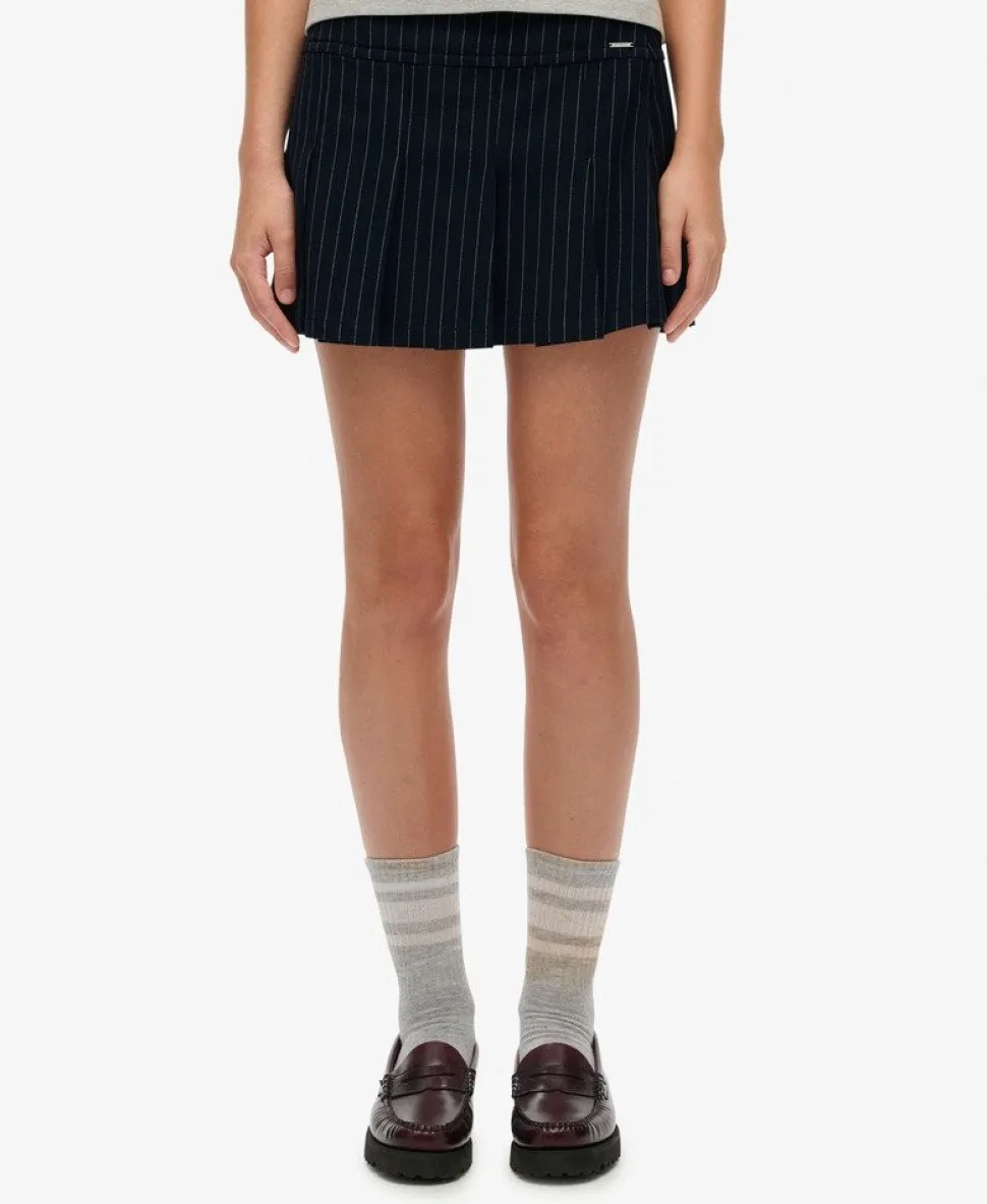 Pinstripe Pleat Mini Skirt