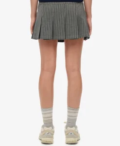 Pinstripe Pleat Mini Skirt