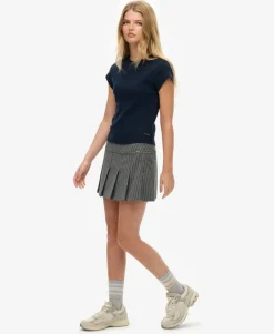 Pinstripe Pleat Mini Skirt
