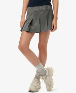 Pinstripe Pleat Mini Skirt