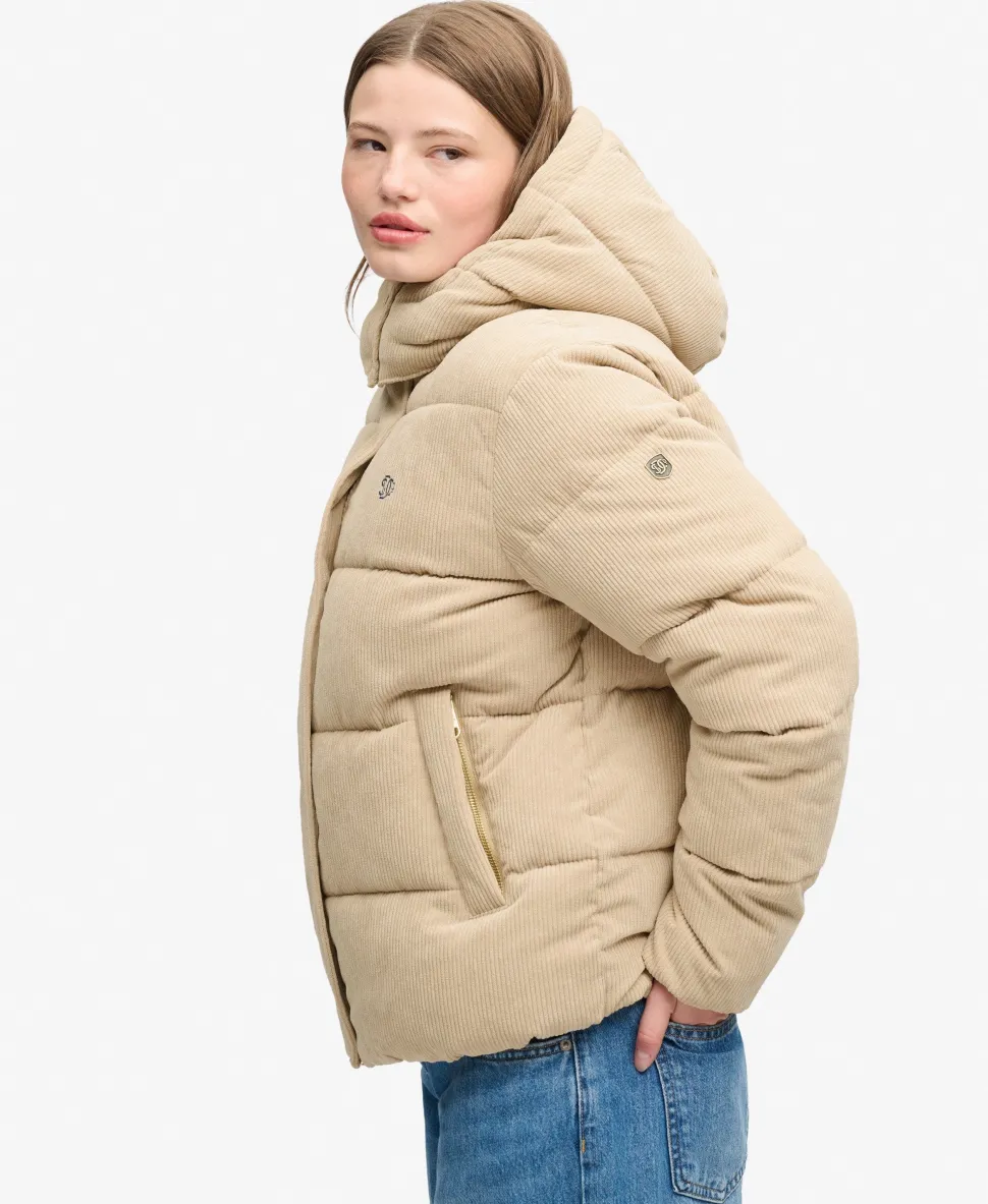 Premium Hooded Cord Puffer Jacket