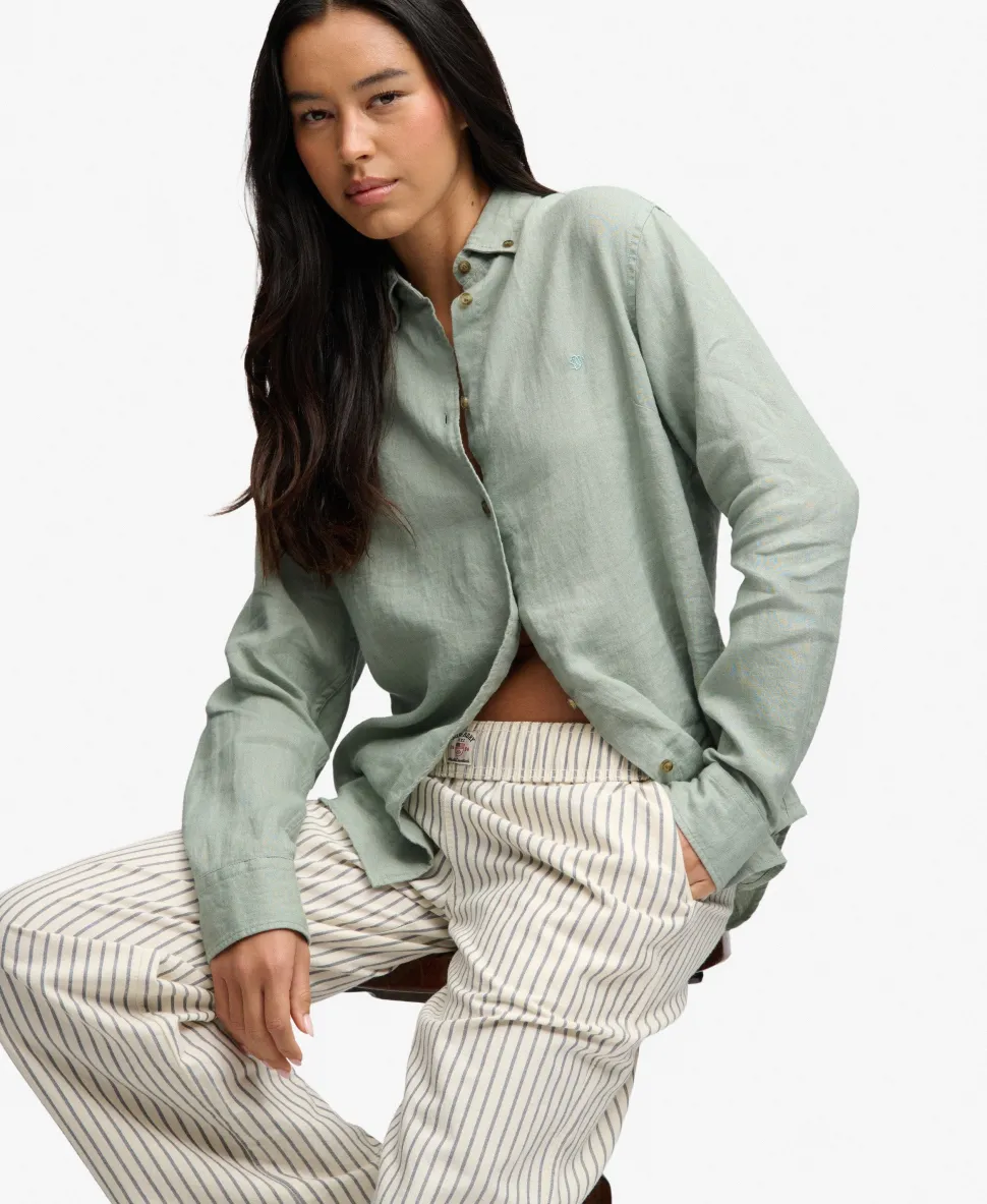 Premium Linen Button Down Slim Shirt